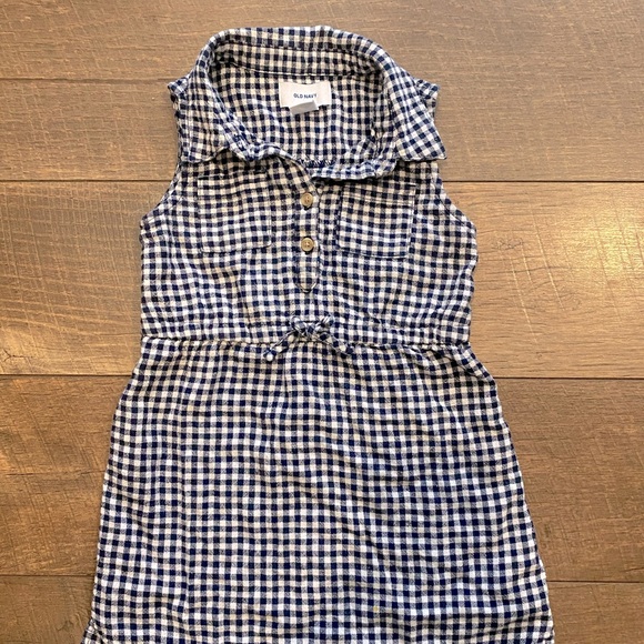 Old Navy Blue And White Sleeveless Checkered Dress